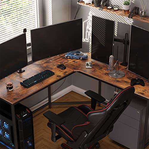 VASAGLE, VASAGLE L-Shaped Computer Desk, Corner Desk for Study, Home Office, Gaming, Space-Saving, Easy Assembly, Industrial Design