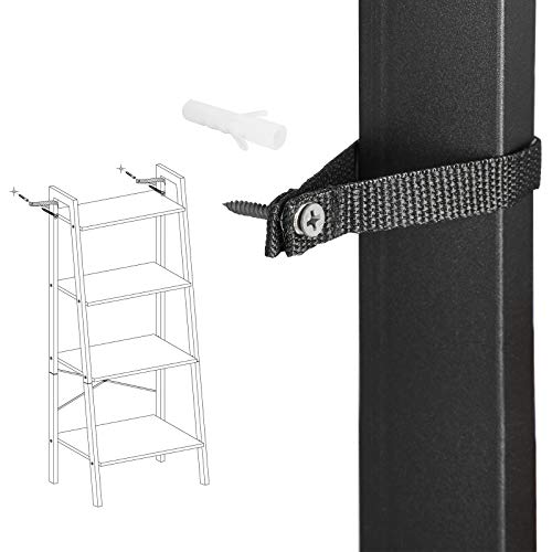 VASAGLE, VASAGLE Ladder Shelf, Bookshelf, 4-Tier Industrial Storage Rack for Living Room, Bedroom, Kitchen,?Honey Brown and Black LLS044B05