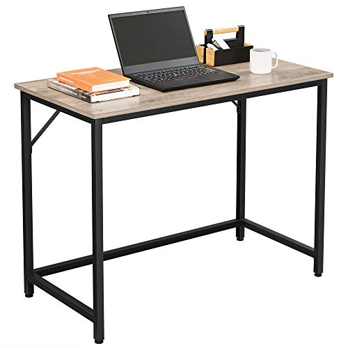 VASAGLE, VASAGLE Writing Desk, Computer Desk, Small Office Table, 100 x 50 x 75 cm, Study, Home Office, Simple Assembly, Steel, Industrial Design
