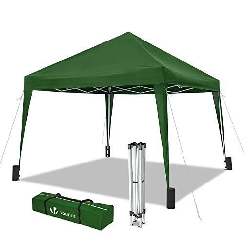 VOUNOT, VOUNOT 3x3m Pop Up Gazebo with 4 Leg Weight Bags, Folding Party Tent for Garden Outdoor, Green