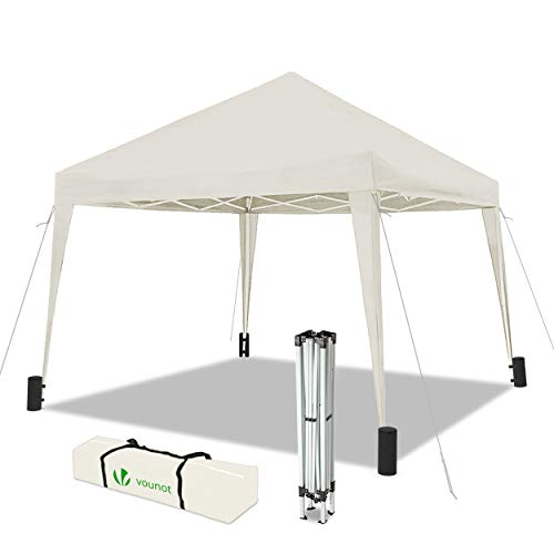 VOUNOT, VOUNOT 3x3m Pop Up Gazebo with 4 Leg Weight Bags, Folding Party Tent for Garden Outdoor, White