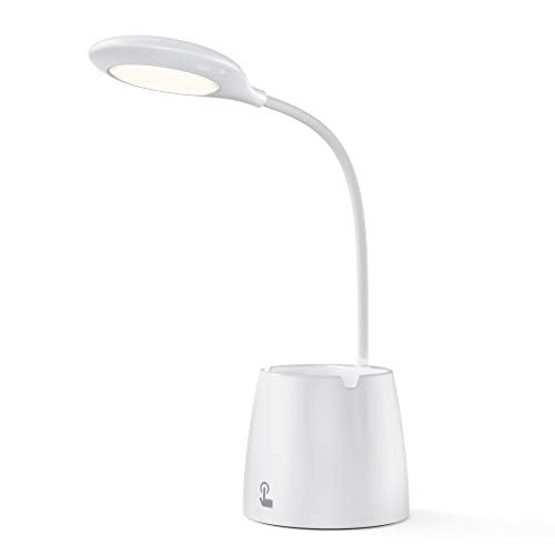 VOXON, VOXON LED Desk Lamp with Night Light USB Rechargeable Kids Table Lamp Dimmable Eye-Caring Study Computer Reading Lamp for Home Office Bedroom, Flexible Gooseneck, Touch Control, Pen & Phone Holder