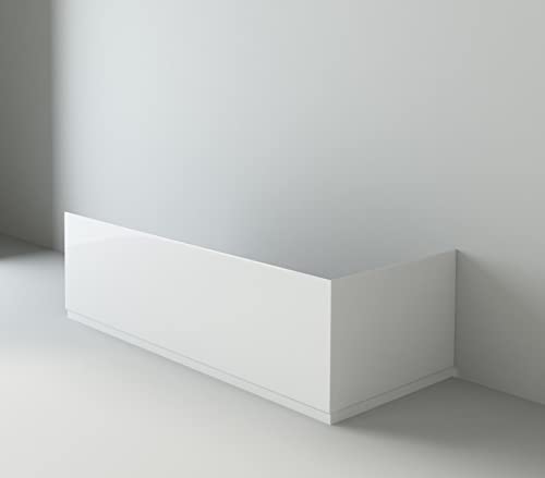 VeeBath, VeeBath Linx Wooden MDF Bathroom High Gloss White Front Side & End Bath Panel Set with Adjustable Plinth - 1500 and 700mm