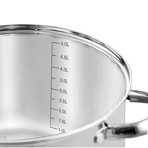 Velaze, Velaze Cookware Set, Series Arthus, 10-Piece Stainless Steel Pot & Pan Sets, Induction Safe, Saucepan, Casserole with Glass lid,Steamer,Frypan