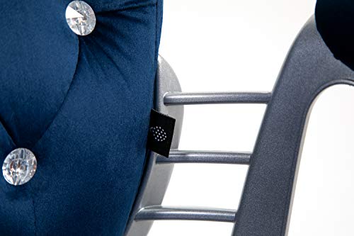 Cherry Tree Furniture, Velvet Diamante Buttoned Swivel Chair with Chrome Feet (Blue)