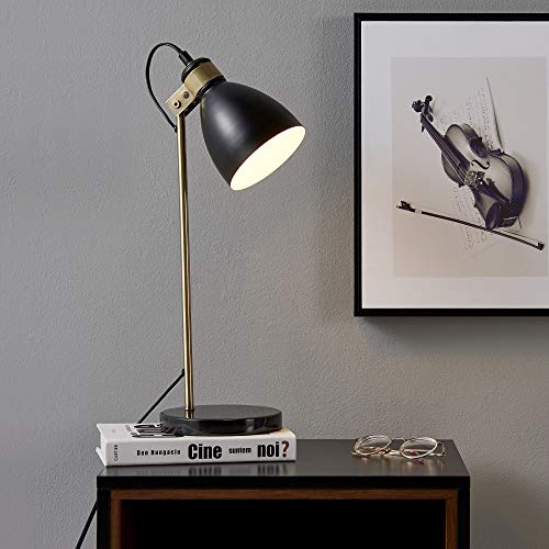 Versanora, Versanora Table Lamp, Black Marble/Antique Brass