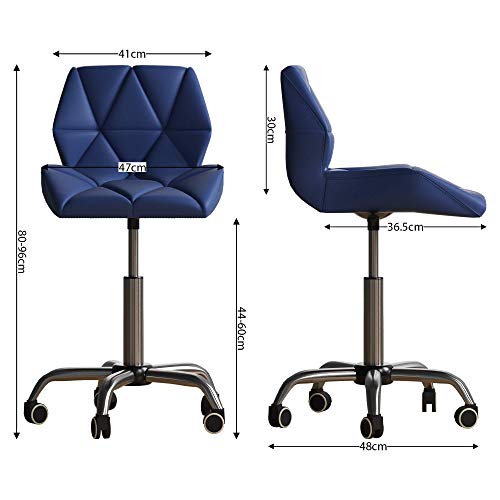 Vida Designs, Vida Designs Geo Office Computer Chair, Blue, Gaming Secretary Adjustable Swivel Legs Lift Chrome PU Faux-Leather