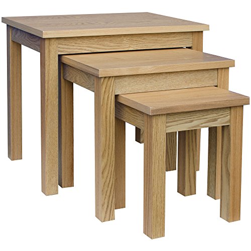 Vida Designs, Vida Designs Oakridge Nest of Tables, Wood, Oak
