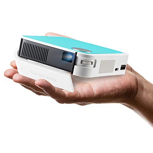 ViewSonic, ViewSonic M1 mini Plus Pocket LED Ultra-Portable Projector with integrated JBL Audio, Wi-Fi, Bluetooth, WVGA, 120 Lumens, HDMI