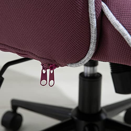 Vinsetto, Vinsetto Linen Office Swivel Chair Mid Back Computer Desk Chair with Adjustable Seat, Arm - Purple
