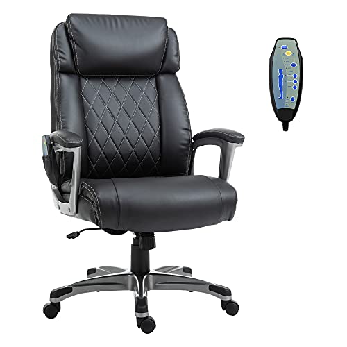 Vinsetto, Vinsetto Massage Office Chair High Back with Armrest 6-Point Vibration Executive Chair with Adjustable Height and Built-in Lumbar Support Black