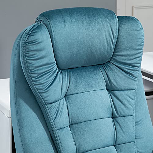 Vinsetto, Vinsetto Massage Office Chair Recliner Ergonomic Gaming Heated Home Office Padded Velvet-Feel Fabric & Swivel Base Blue