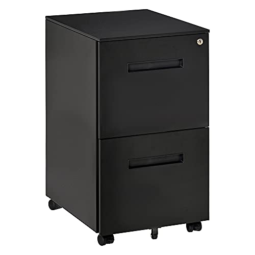 Vinsetto, Vinsetto Mobile File Cabinet Vertical Home Office Organizer Filing Furniture with Adjustable Partition for A4 Letter Size, Lockable
