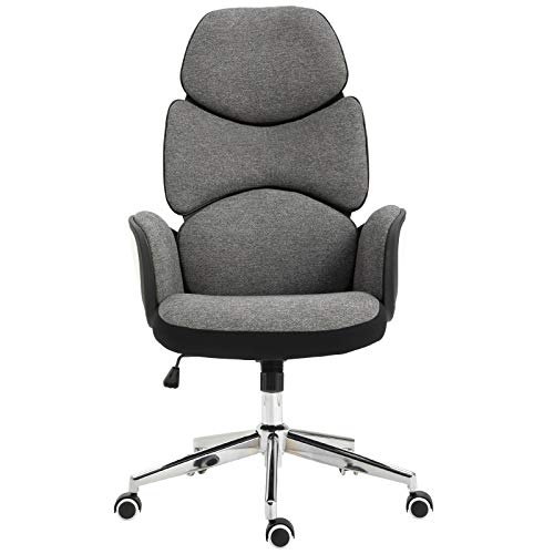 Vinsetto, Vinsetto Modern Office Chair Ergonomic Thick Padding High Back Armrests Height Adjustable Rocking w/ 5 Wheels Swivel Home Office