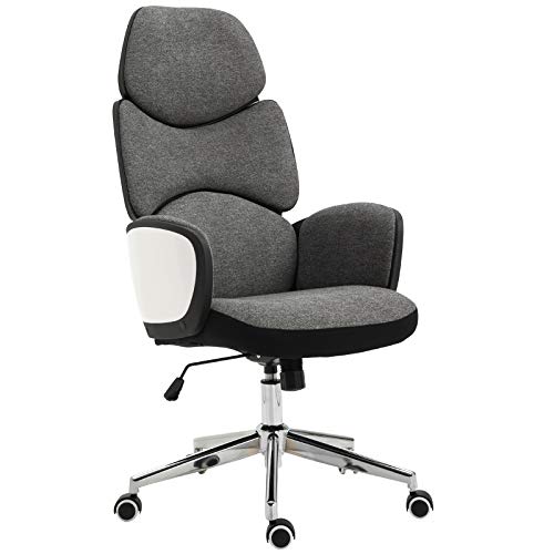 Vinsetto, Vinsetto Modern Office Chair Ergonomic Thick Padding High Back Armrests Height Adjustable Rocking w/ 5 Wheels Swivel Home Office