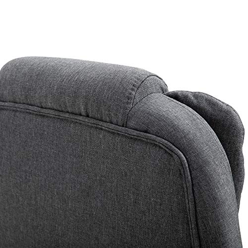 Vinsetto, Vinsetto Office Chair Computer Swivel Rolling Task Recliner for Home with Retractable Footrest, Arm, Grey