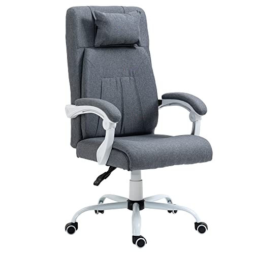 Vinsetto, Vinsetto Office Chair w/Massage Pillow Executive Reclining Ergonomic USB Power Adjustable Height 360° Swivel Base Grey