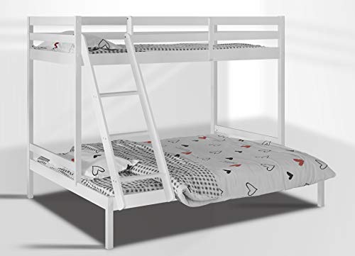 Visco Therapy, Visco Therapy Kent Wooden Triple Bunk Bed with 3FT Top Bunk and 4FT6 Bottom Bunk available in White and Grey