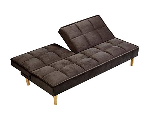 Visco Therapy, Visco Therapy Manhattan Stylish and Versatile 3 Seater Velvet Sofa Bed (Brown)