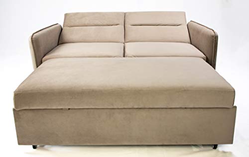 Visco Therapy, Visco Therapy Modern and Versatile Velvet 2 Seater Guest Sofa Bed (Cream)