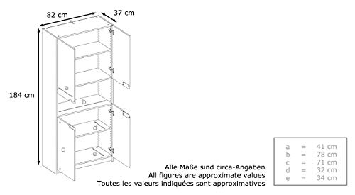 Vladon, Vladon Office furniture Storage Cabinet Cupboard Logan V2, Carcass in Black matt/Fronts in Bordeaux High Gloss