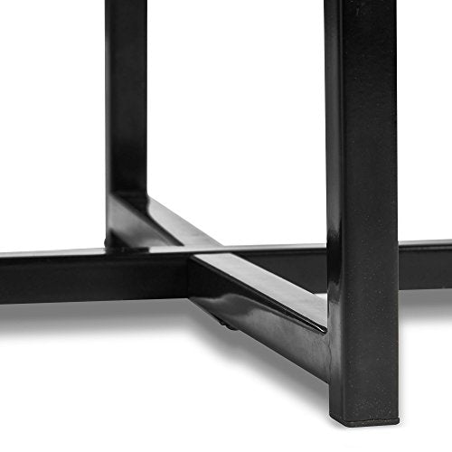 VonHaus, VonHaus Concrete-Look Round Side End Table – Modern Lightweight Metal-Effect Furniture – for Bedside/Hallway/Living Room