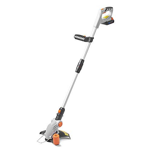 VonHaus, VonHaus Cordless Grass Trimmer with 20V MAX Battery, Charger & 12 x Plastic Blades Included – 180° Adjustable Head, 25cm Cutting Path