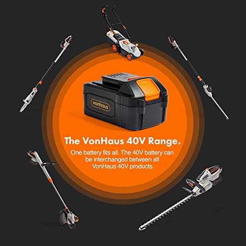 VonHaus, VonHaus Cordless Pole Chainsaw 40V – Electric Chainsaw with Battery, Charger and Harness – Telescopic Tree Cutter – Handheld, Portable