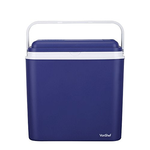 VonShef, VonShef Electric Cool Box - Large 22L Insulated Cooler with 12V DC Car Adaptor - Ideal for Camping, Picnic, Beach
