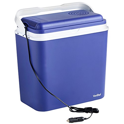 VonShef, VonShef Electric Cool Box - Large 22L Insulated Cooler with 12V DC Car Adaptor - Ideal for Camping, Picnic, Beach