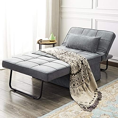 Vonanda, Vonanda Ottoman Sleeper Chair Bed,Mid-Century Soft Tufted Velvet Folding Sofa Bed with Unique Sense of Gloss,Convertible Couch Recliner