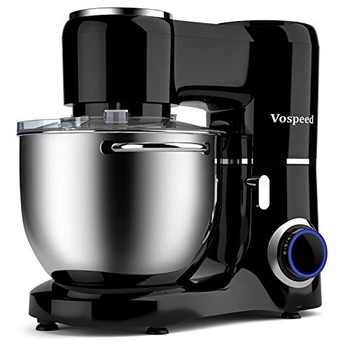 Vospeed, Vospeed Stand Mixer 1500W 8L Cake Mixer Electric Kitchen Food Mixer with Stainless Steel Bowl, Beater, Dough Hook, Whisk for Baking