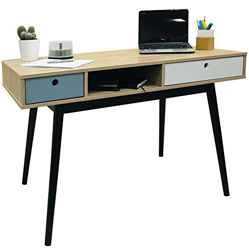 WATSONS, WATSONS INDUSTRIAL - 2 Drawer Office Computer Desk/Dressing Table - Oak/Black