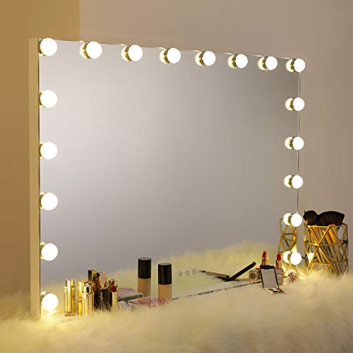 WAYKING, WAYKING Hollywood Lighted Makeup Cosmetic Vanity Mirror with LED Lights, Touch Control Large Cosmetic Vanity Mirrors, 3 Light Modes
