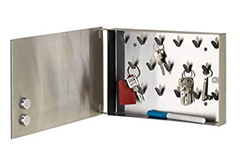 Wenko, WENKO Magnet Key Cabinet 30 x 20 cm Mirror, Tempered Glass, Silver, 20 x 5 x 30 cm
