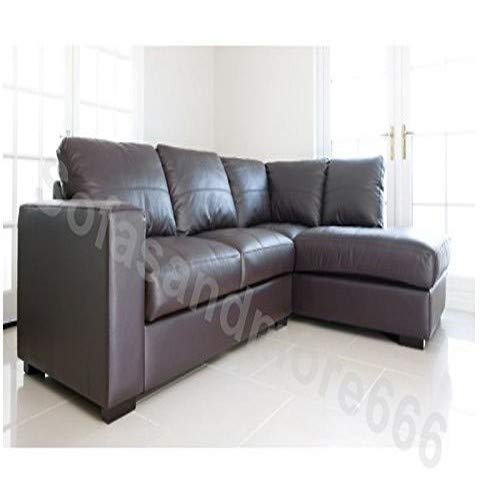 SOFASANDMORE, WESTPOINT - CORNER SOFA – FAUX LEATHER – RIGHT HAND SIDE (brown)