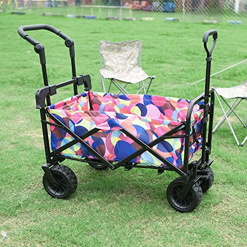 WHITSUNDAY, WHITSUNDAY Collapsible Folding Garden Outdoor Park Utility Wagon Picnic Camping Cart with 8“ Bearing Fat Wheel and Brake