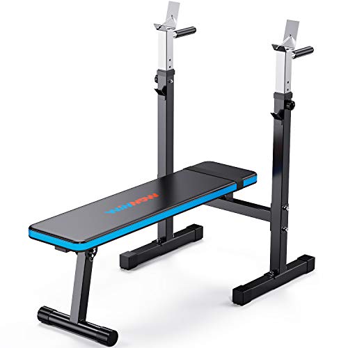 WINNOW, WINNOW Adjustable Weight Bench with Dip Station Folding Heavy Duty Weight Lifting Bench Home Training Gym Multiuse Workout Bench