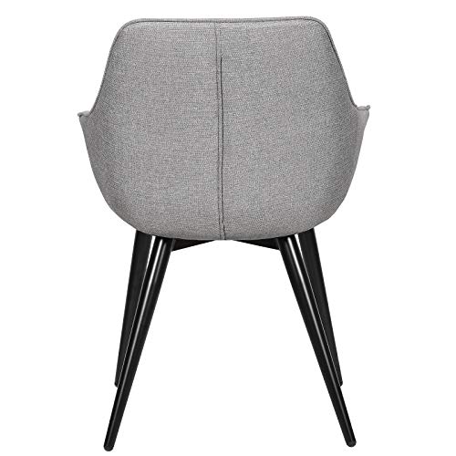 WOLTU, WOLTU 1 X Dining Chair Gery Kitchen Reception Chair Linen with Padded Seat,Chair with Arms and Back for Counter Lounge Living Room,BH152gr-1
