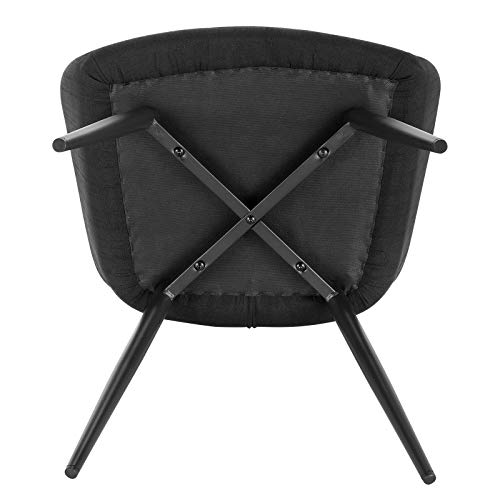 WOLTU, WOLTU 1 X Kitchen Dining chair Black with arms and backrest,Living Room chair chair for bedroom Linen,BH107sz-1
