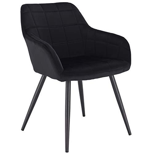 WOLTU, WOLTU 1 X Kitchen Dining chair Black with arms and backrest,Living Room chair chair for bedroom Velvet,BH93sz-1