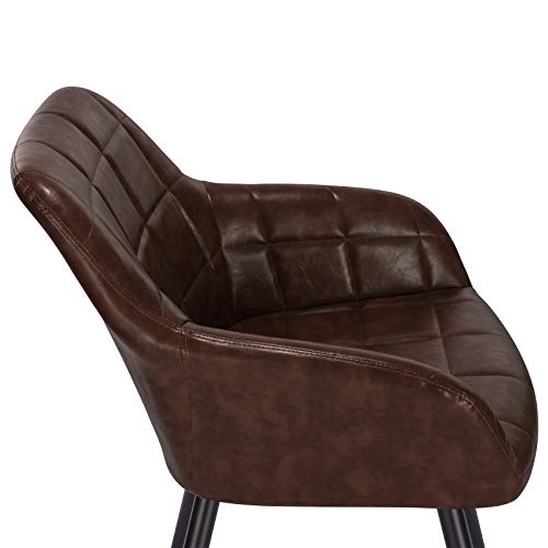 WOLTU, WOLTU 1 X Kitchen Dining chair Dark Brown with arms and backrest,Living Room chair chair for bedroom Faux Leather,BH245dbr-1