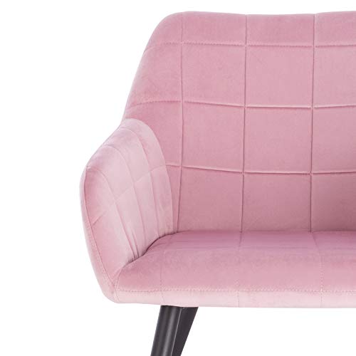 WOLTU, WOLTU 1 X Kitchen Dining chair Pink with arms and backrest,Living Room chair chair for bedroom Velvet,BH93rs-1