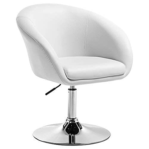 WOLTU, WOLTU Bar Stool White Bar Chair Breakfast Dining Stool for Kitchen Dressing Stool Counter Stool with Back Faux Leather Exterior, Adjustable