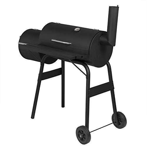 WOLTU, WOLTU Charcoal Barbecue Grill Smoker Outdoor Garden BBQ Trolley with Wheels and Temperature Gauge for Camping Picnic Party Black