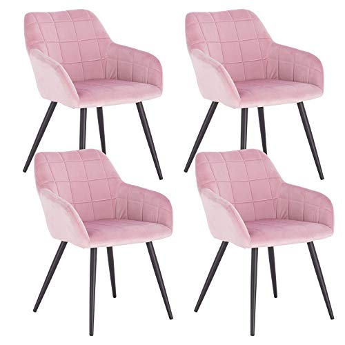 WOLTU, WOLTU Dining chairs set of 4 Pink Velvet,Kitchen Living Room Reception Chairs with Padded Seat,BH93rs-4