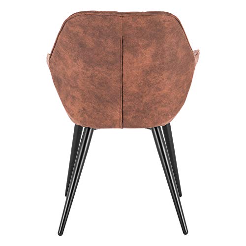 WOLTU, WOLTU Set of 4 x Dining Chairs Brown Kitchen Side Dining Chairs Upholstered Fabric Seat for Counter Lounge Living Room Corner