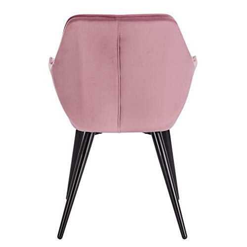 WOLTU, WOLTU Set of 4 x Dining Chairs Pink Kitchen Side Dining Chairs Upholstered Velvet Seat for Counter Lounge Living Room Corner