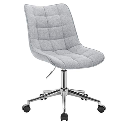 WOLTU, WOLTU Work Stool Office Chair Desk Chair Roll Stool Swivel,Height Adjustable, Linen,Light Grey,BS77hgr