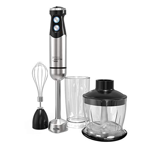 WAHL, Wahl ZX025 James Martin Hand Blender, Powerful 800W Hand Blender with Chopper and Balloon Whisk, Stainless Steel, Weight 1.8 Kgs, Kitchen